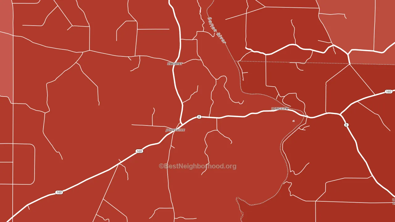 Johnsville, AR block-group political-lean map