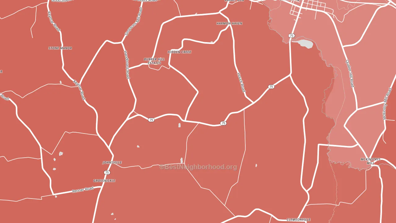 Johnsville, MD block-group political-lean map