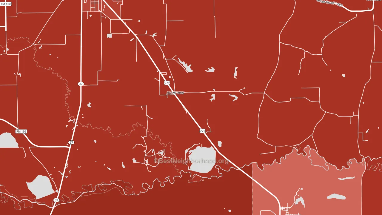 Johntown, TX block-group political-lean map