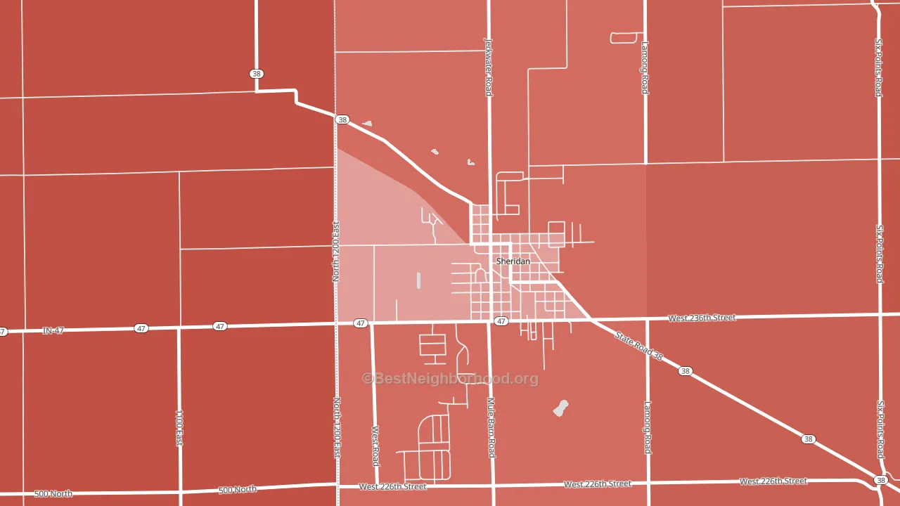 Jolietville, IN block-group political-lean map