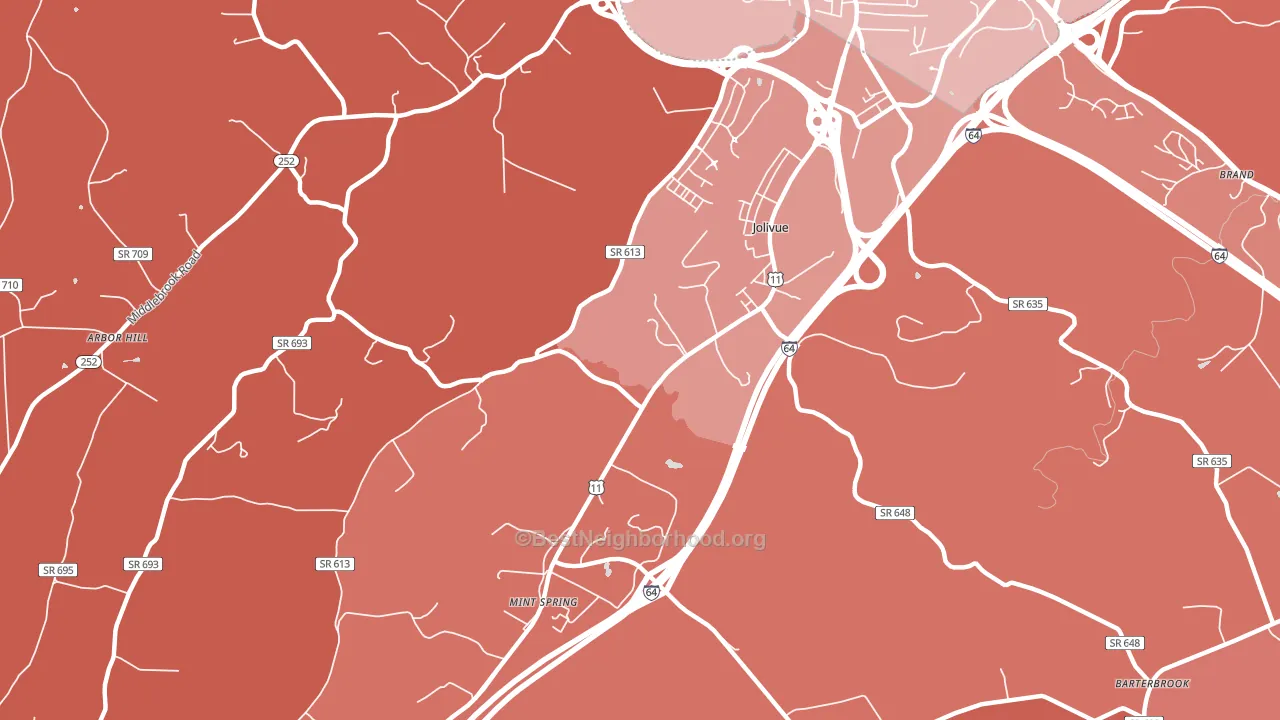 Jolivue, VA block-group political-lean map