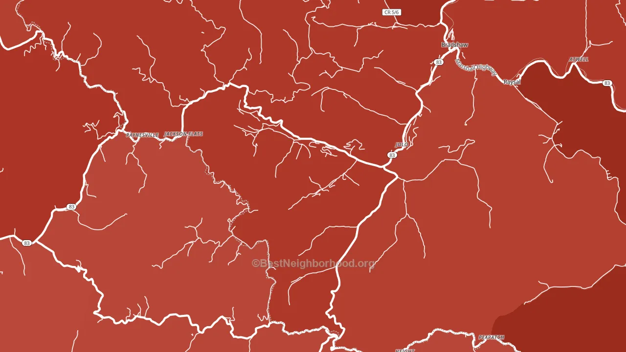 Jolo, WV block-group political-lean map