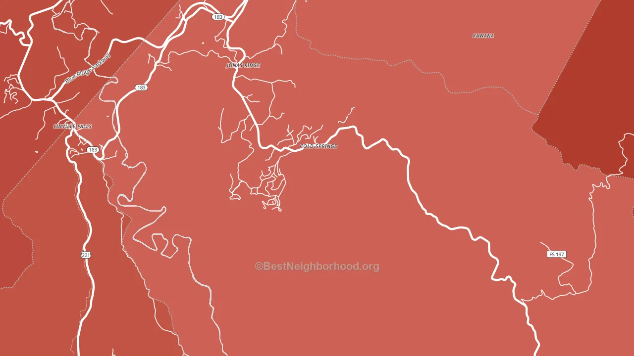 Jonas Ridge, NC block-group political-lean map