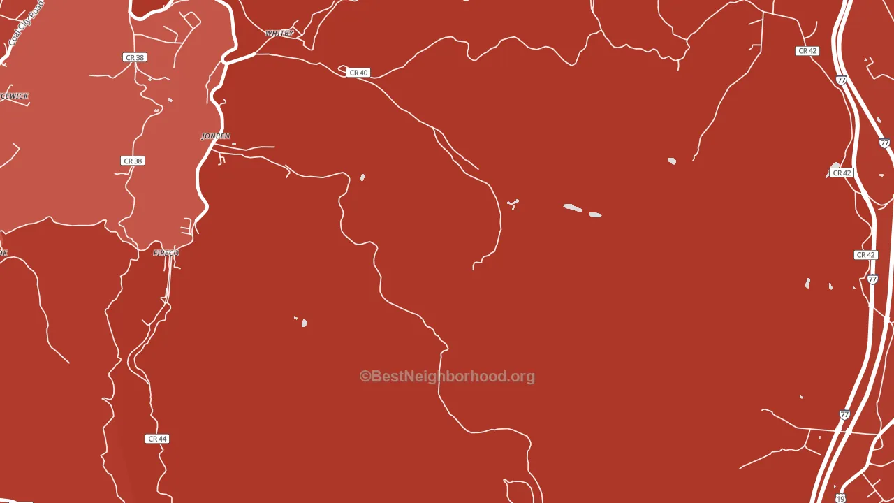 Jonben, WV block-group political-lean map