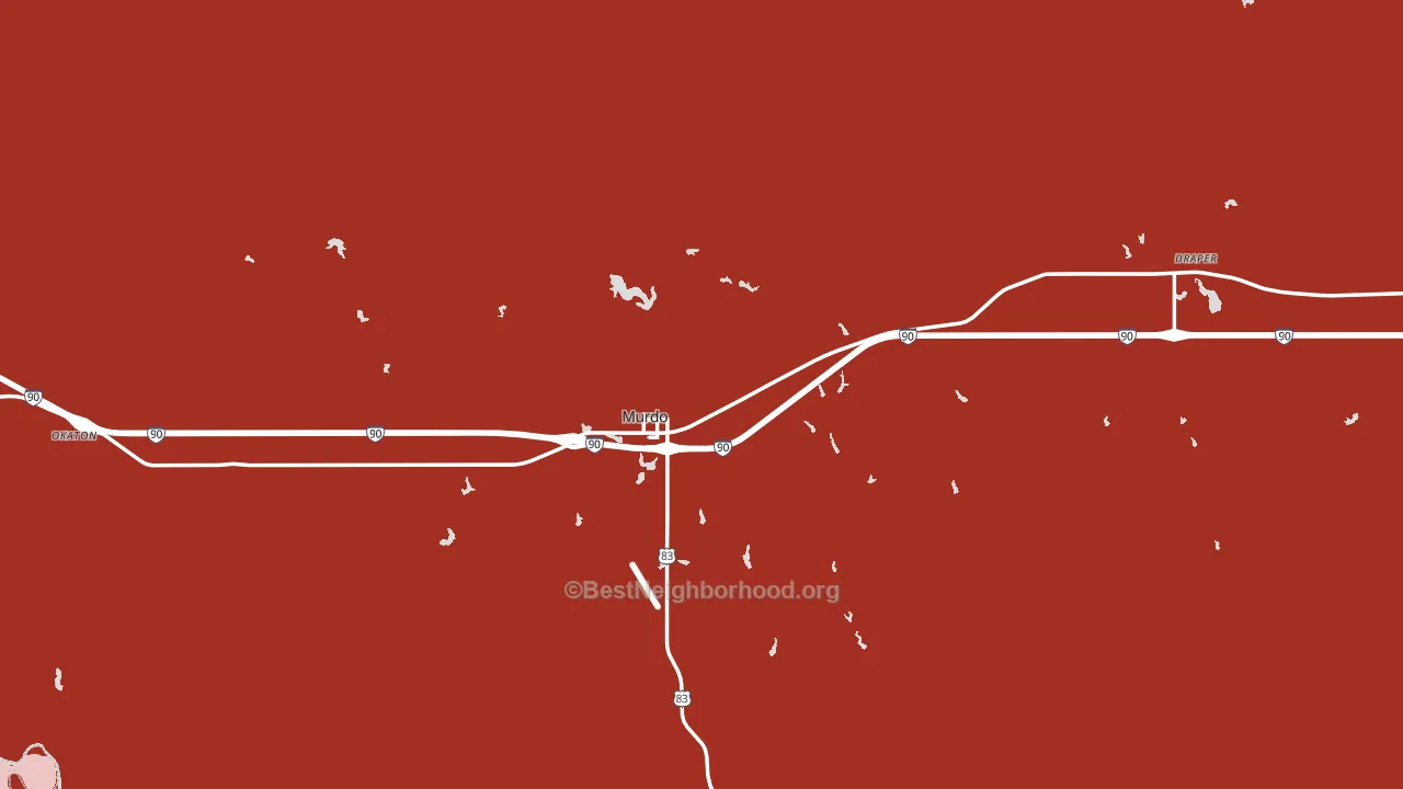Jones County, SD block-group political-lean map
