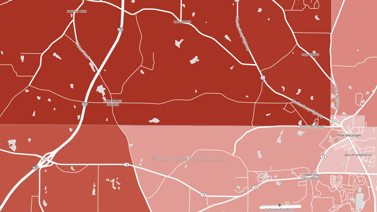 Jones Crossroads, GA block-group political-lean map