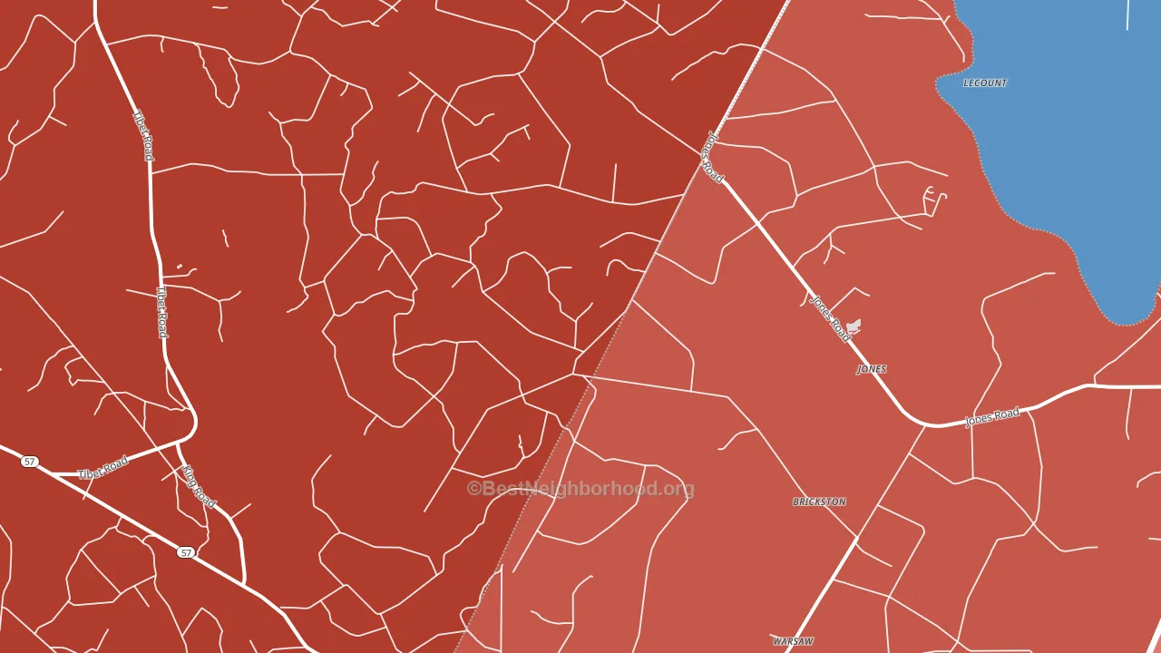 Jones, GA block-group political-lean map