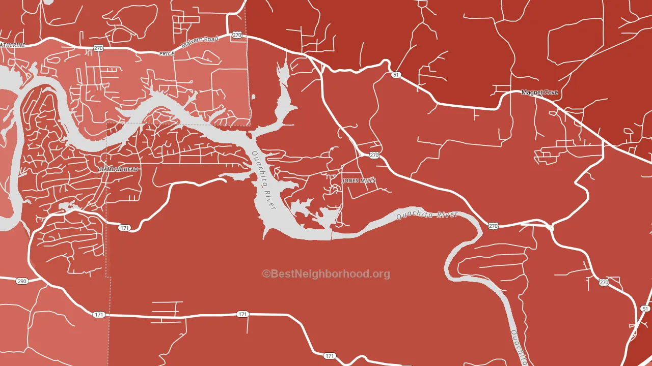 Jones Mills, AR block-group political-lean map
