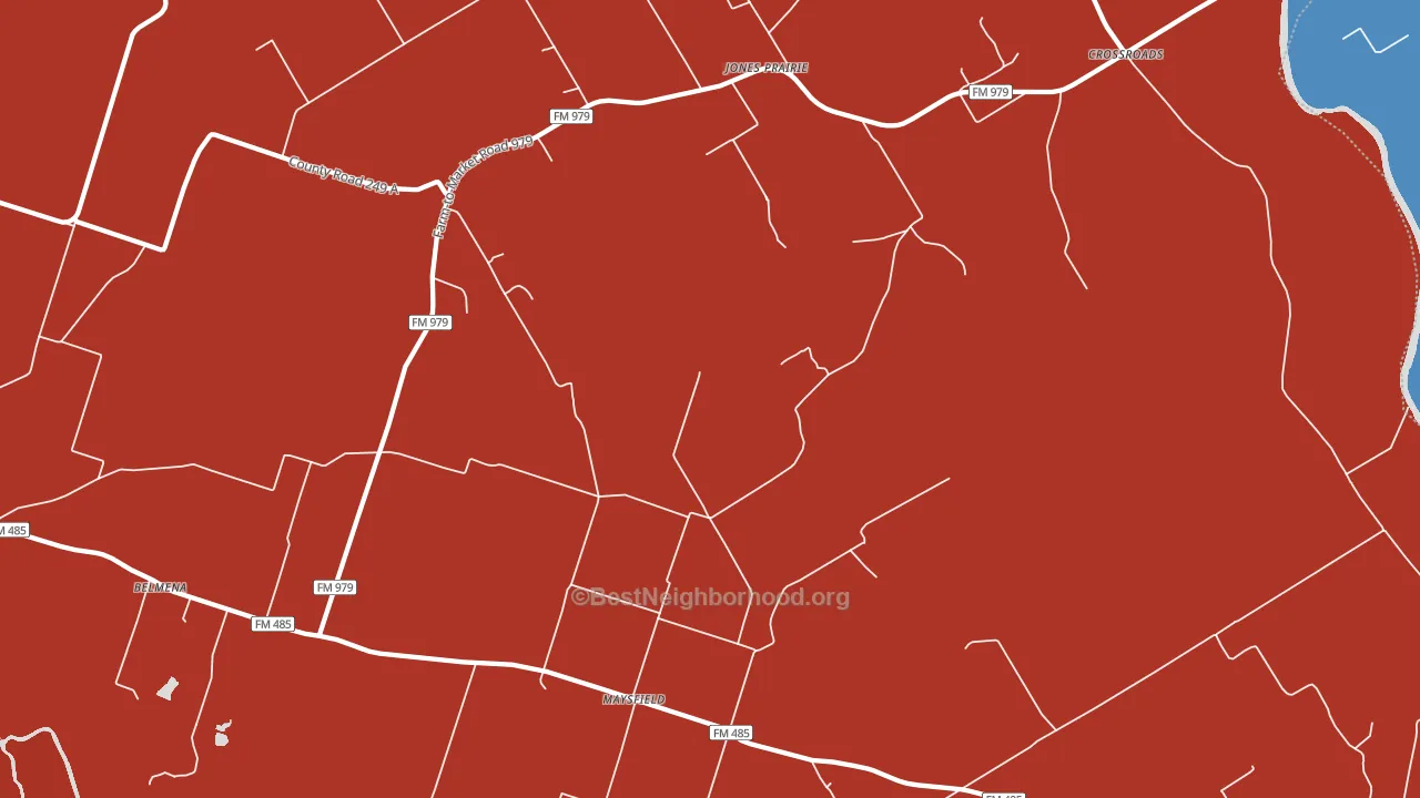 Jones Prairie, TX block-group political-lean map