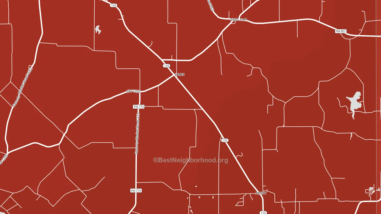 Jones, TX block-group political-lean map