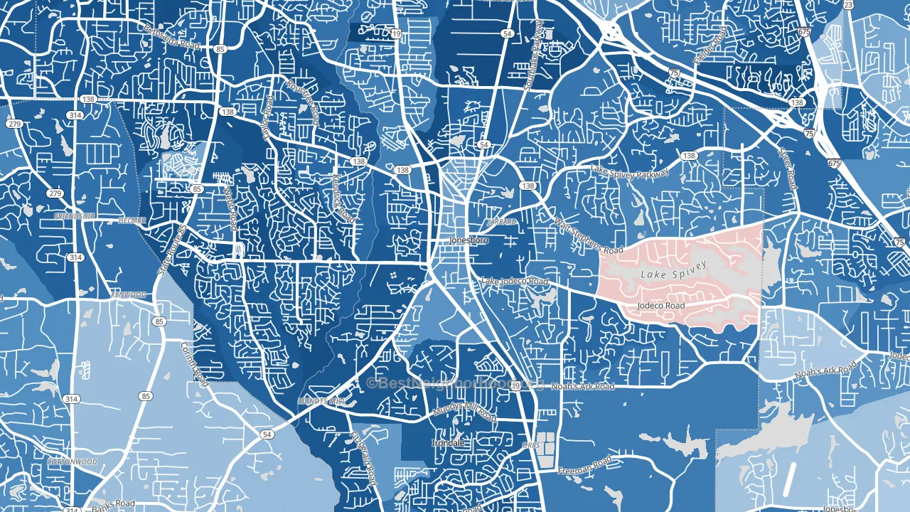 Jonesboro, GA block-group political-lean map