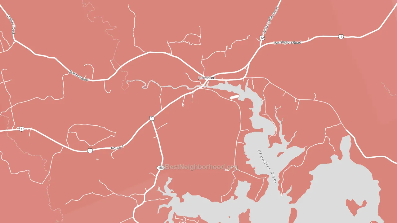 Jonesboro, ME block-group political-lean map