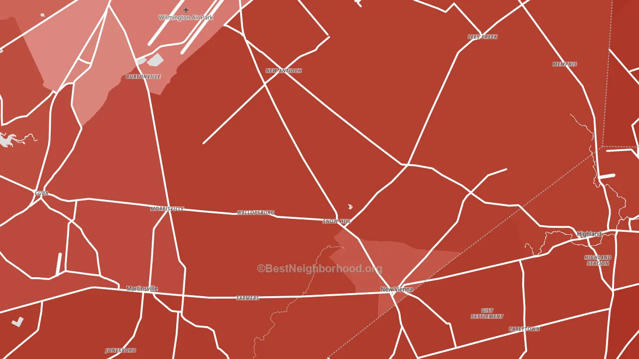 Jonesboro, OH block-group political-lean map