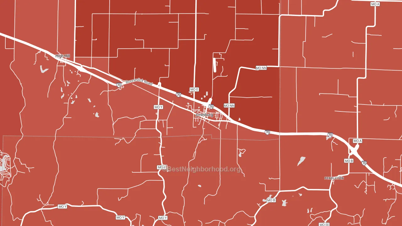 Jonesburg, MO block-group political-lean map