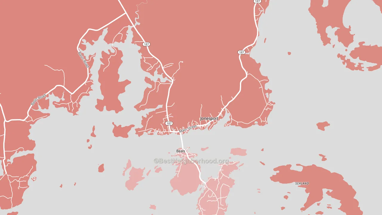 Jonesport, ME block-group political-lean map