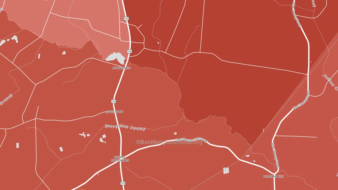 Jonestown, NC block-group political-lean map