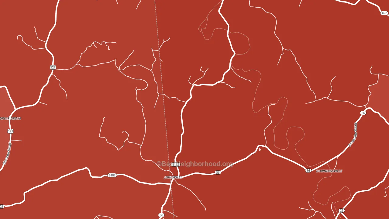 Jonesville, KY block-group political-lean map
