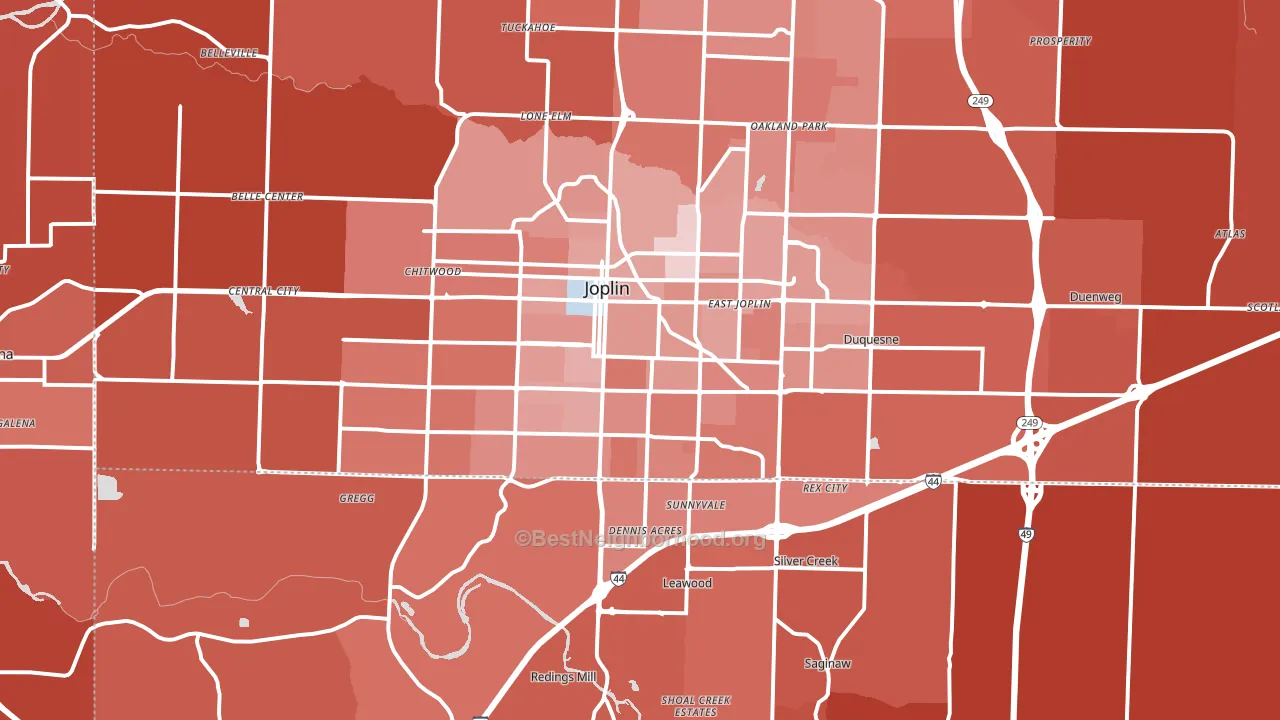 Joplin, MO block-group political-lean map