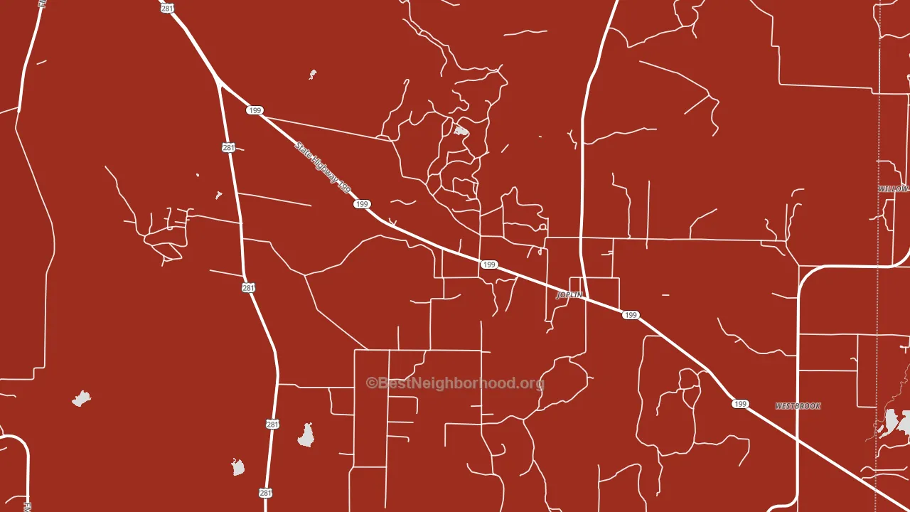 Joplin, TX block-group political-lean map