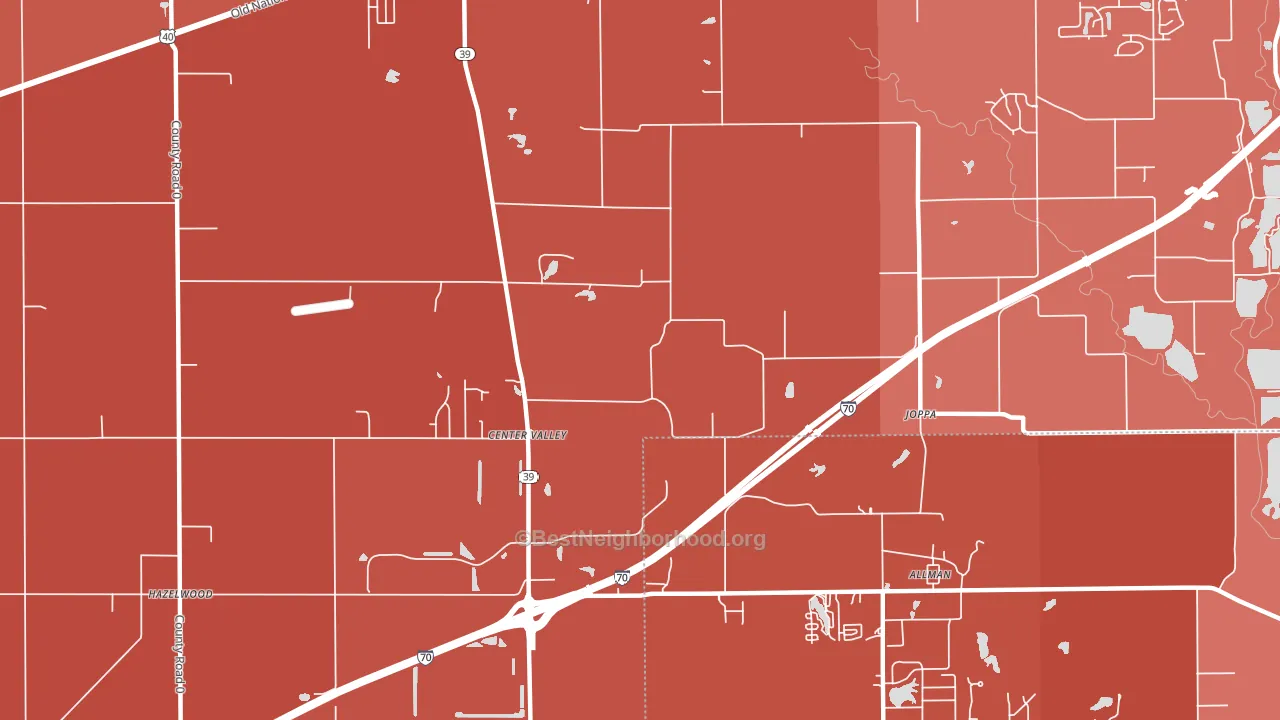 Joppa, IN block-group political-lean map