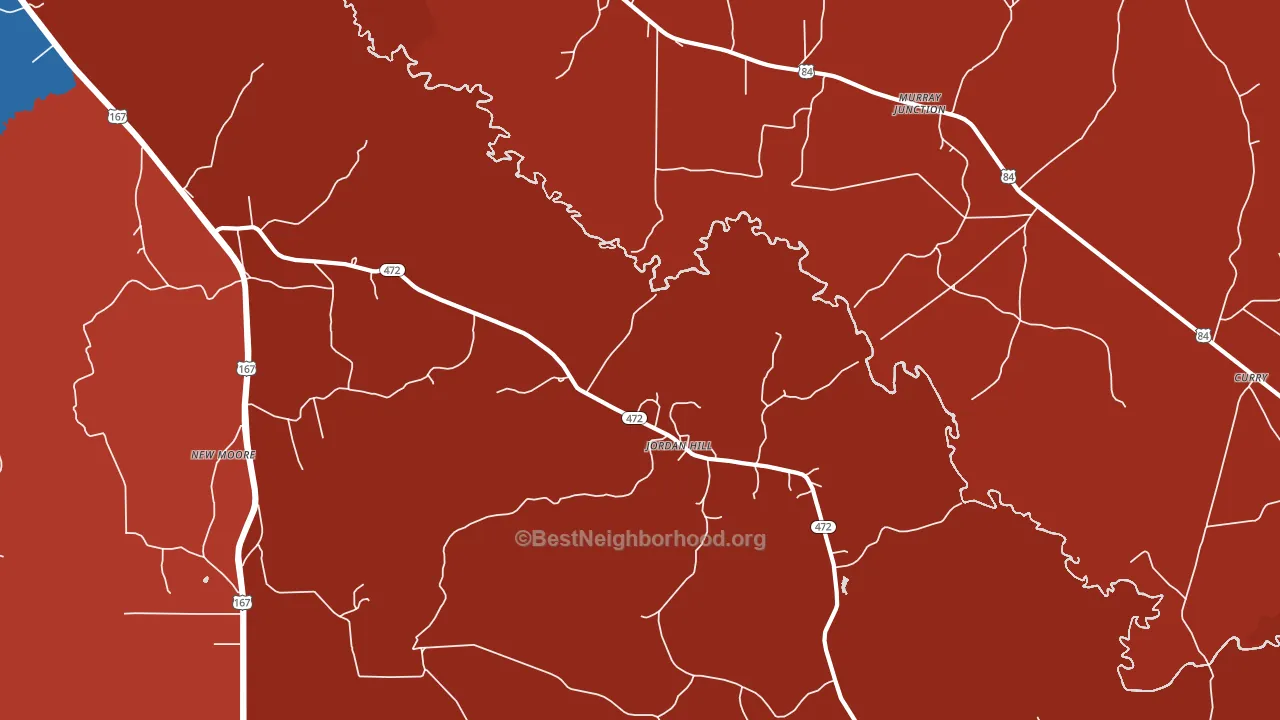 Jordan Hill, LA block-group political-lean map