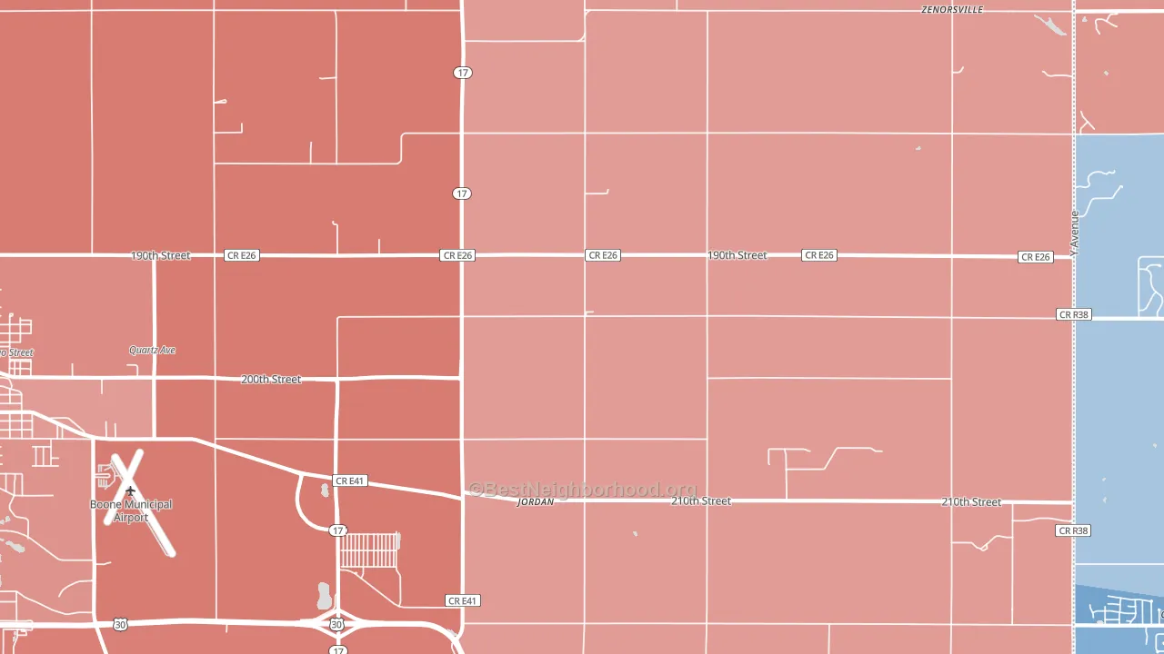 Jordan, IA block-group political-lean map