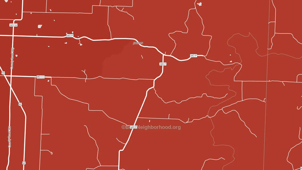 Jordan, MO block-group political-lean map