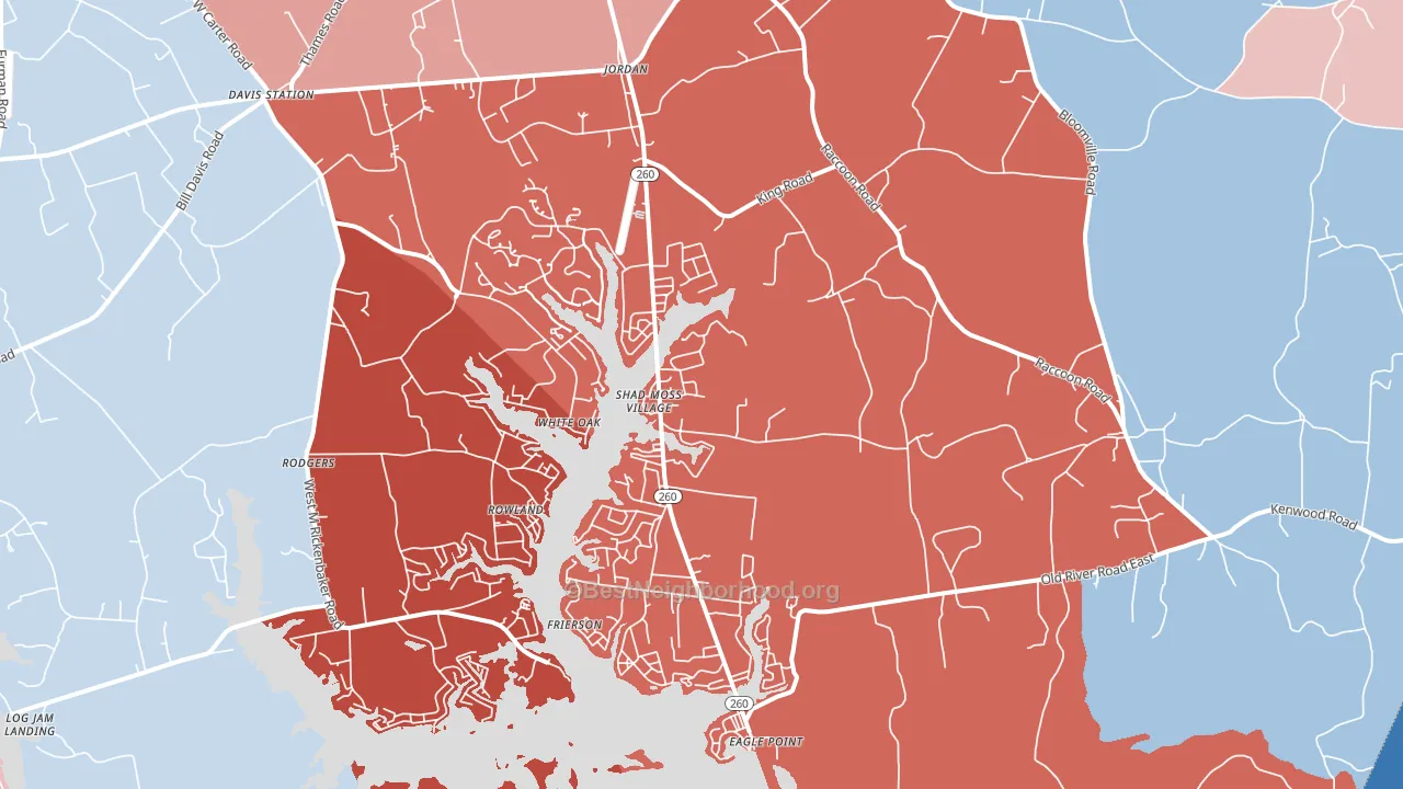 Jordan, SC block-group political-lean map