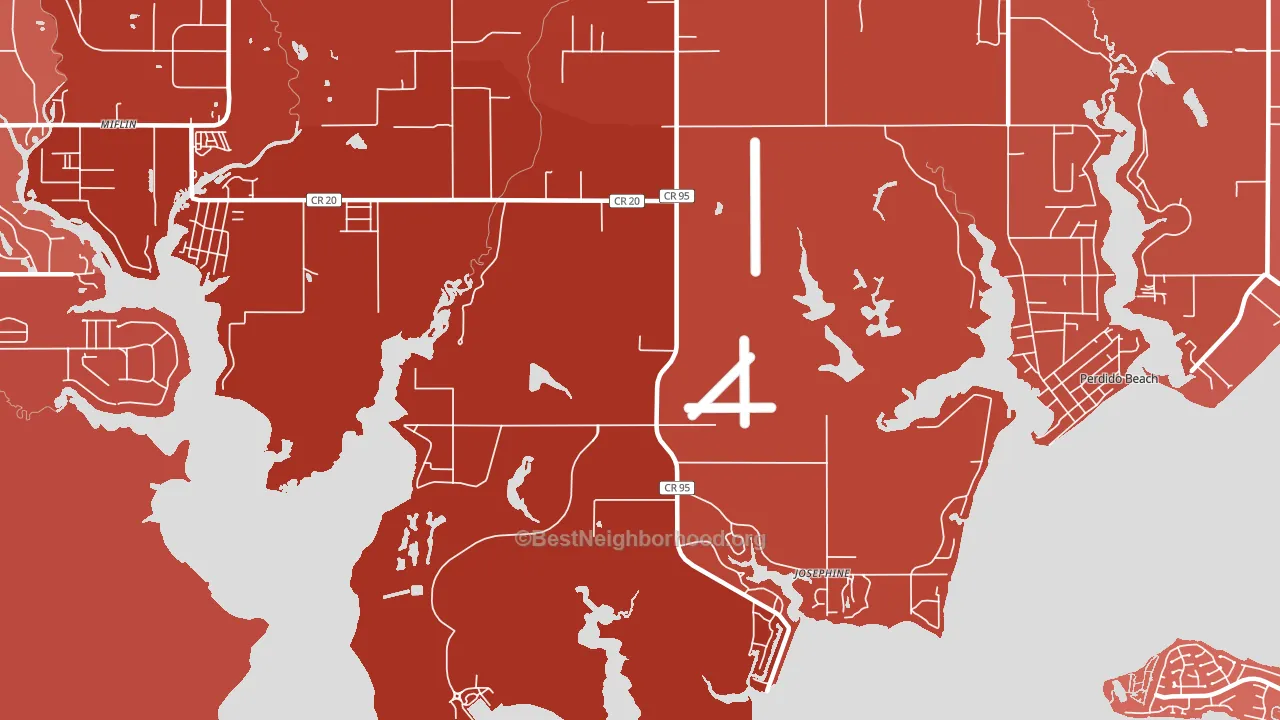 Josephine, AL block-group political-lean map