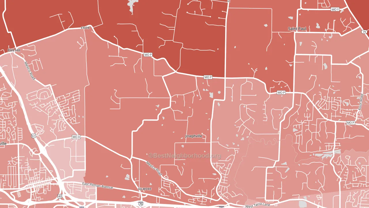 Josephville, MO block-group political-lean map