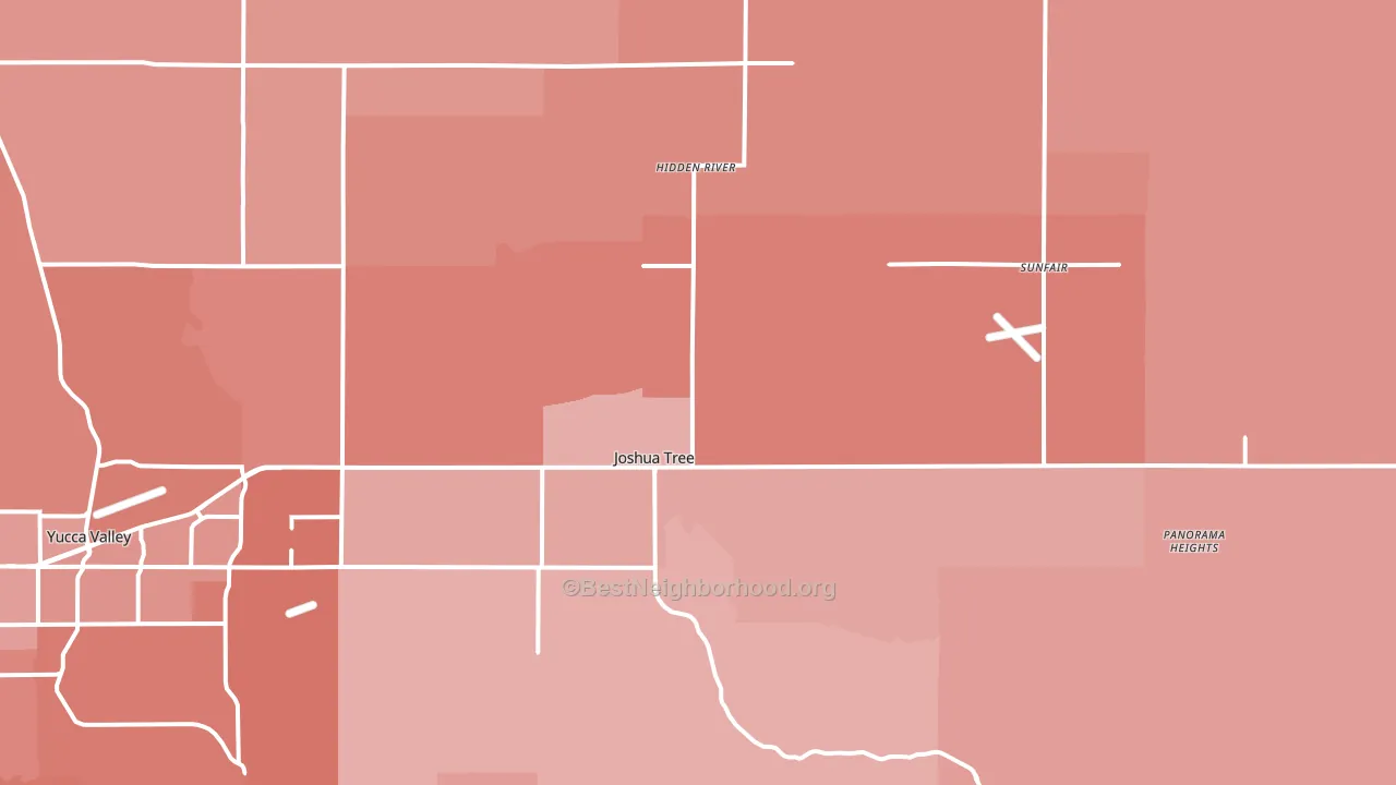 Joshua Tree, CA block-group political-lean map