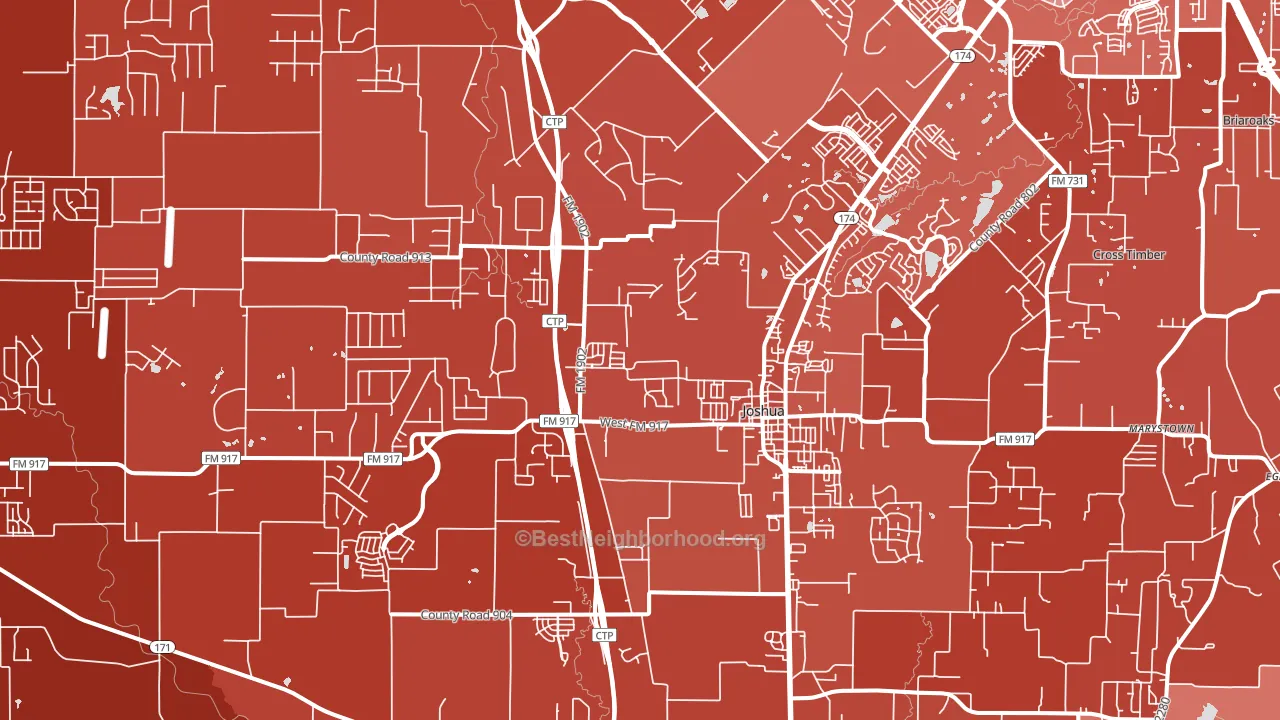 Joshua, TX block-group political-lean map