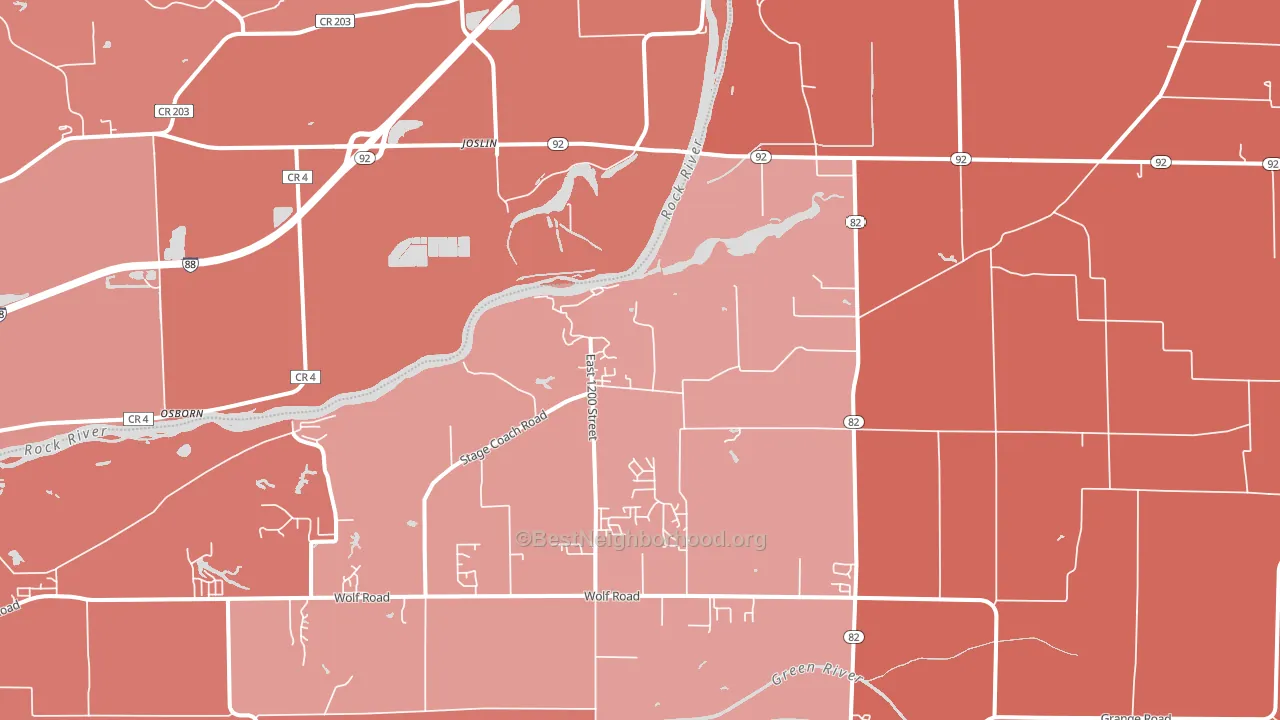 Joslin, IL block-group political-lean map