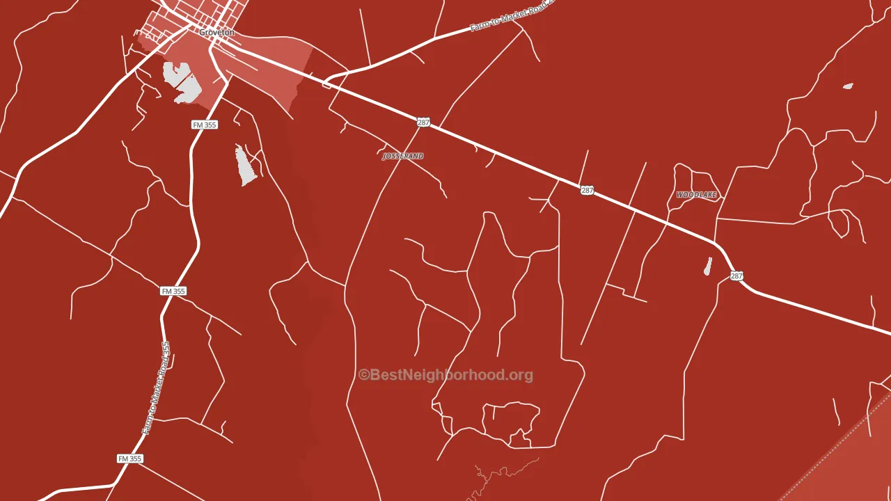 Josserand, TX block-group political-lean map