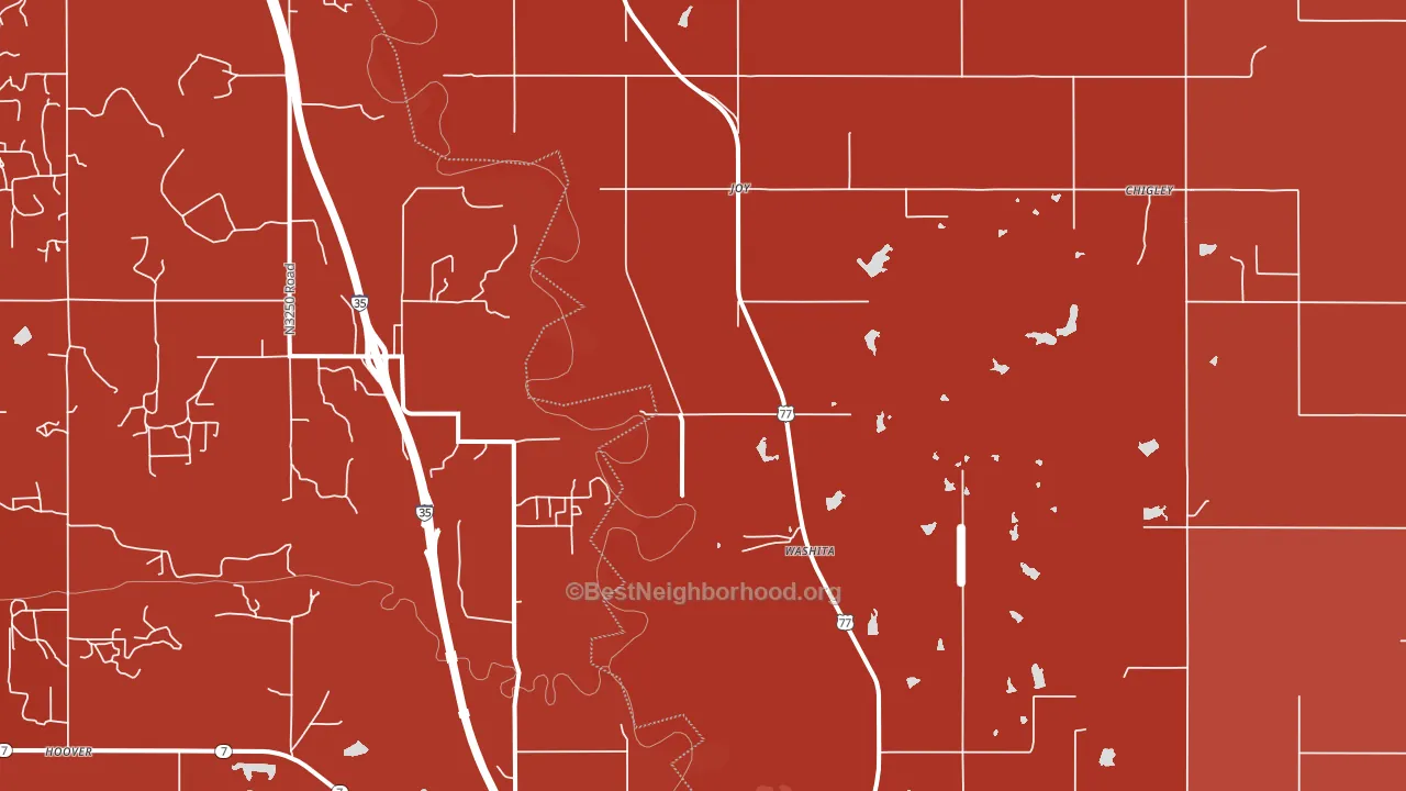 Joy, OK block-group political-lean map