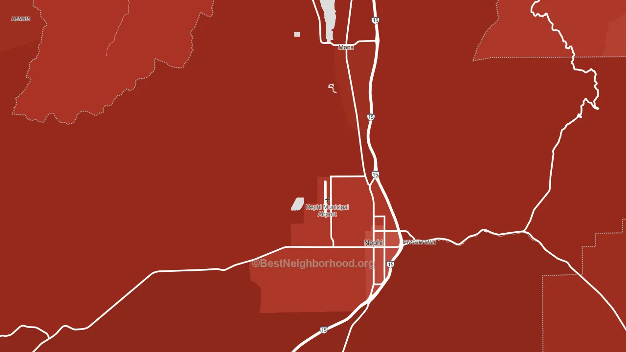 Juab County, UT block-group political-lean map
