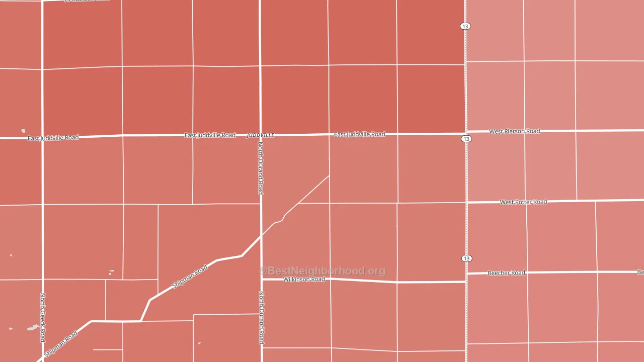 Juddville, MI block-group political-lean map