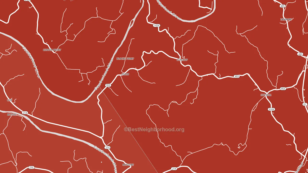 Judio, KY block-group political-lean map
