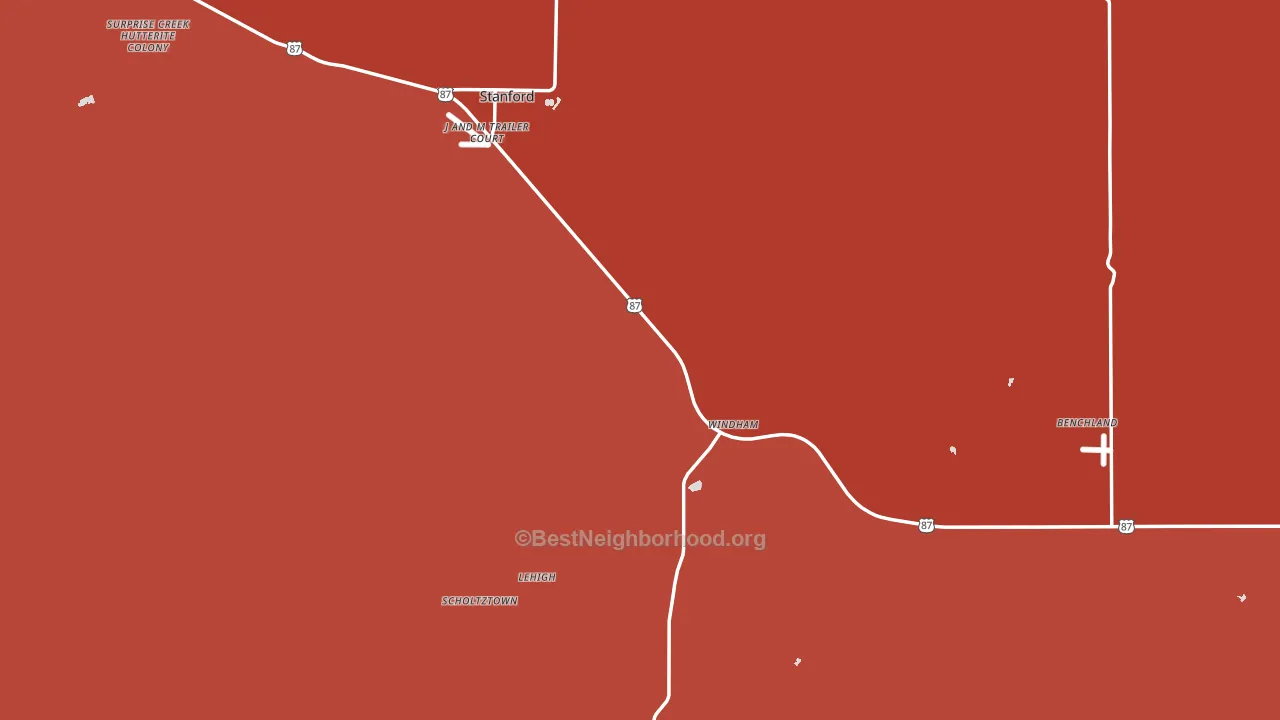 Judith Basin County, MT block-group political-lean map
