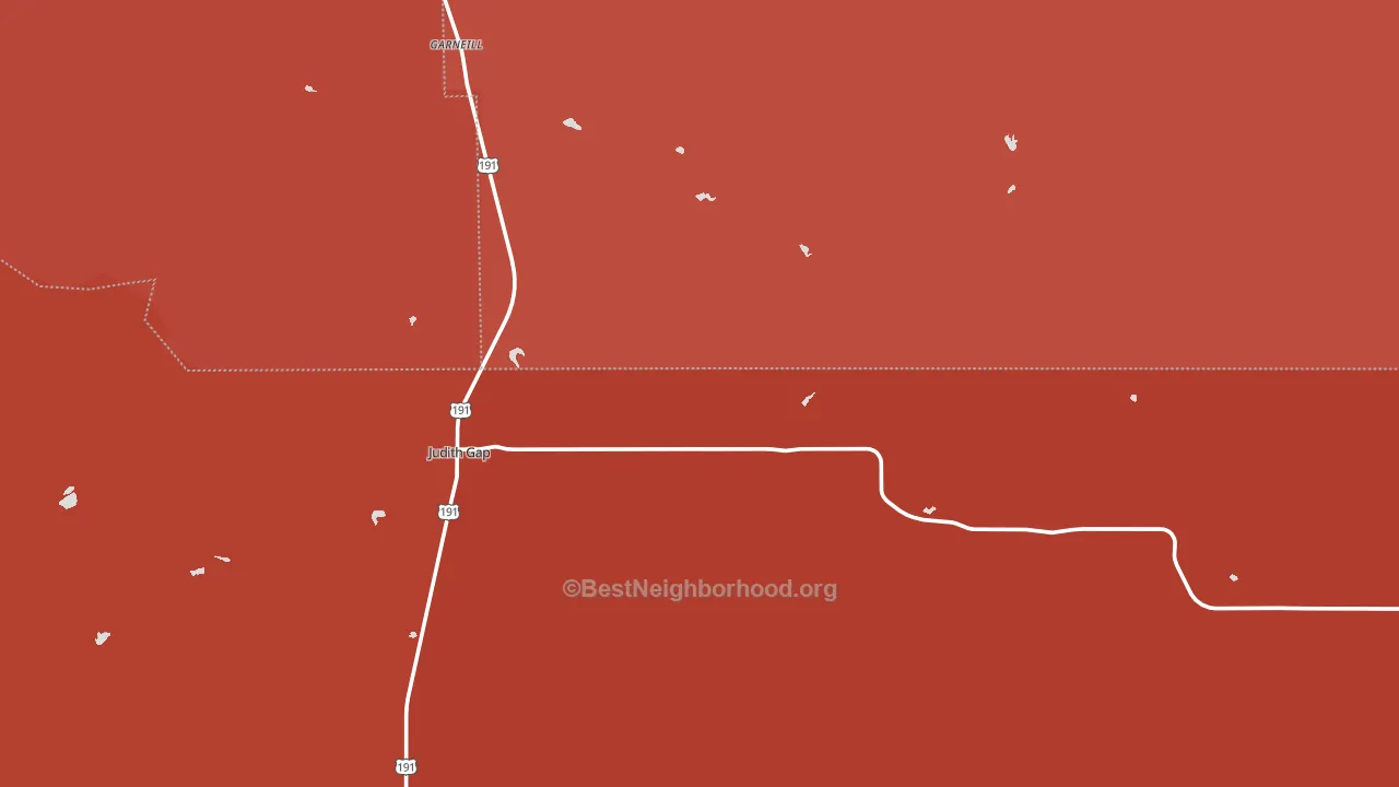Judith Gap, MT block-group political-lean map