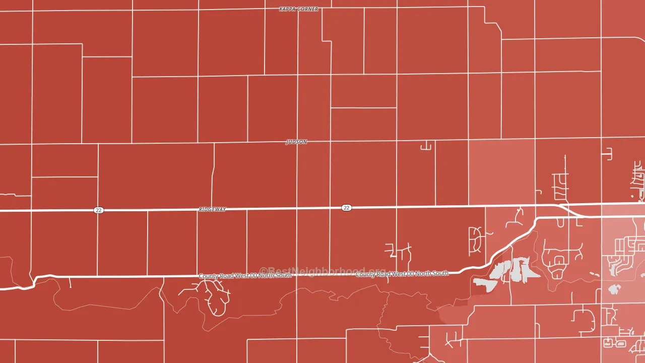 Judson, IN block-group political-lean map