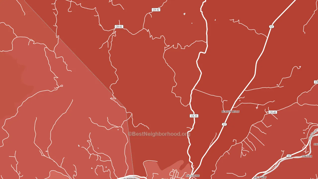 Judson, WV block-group political-lean map