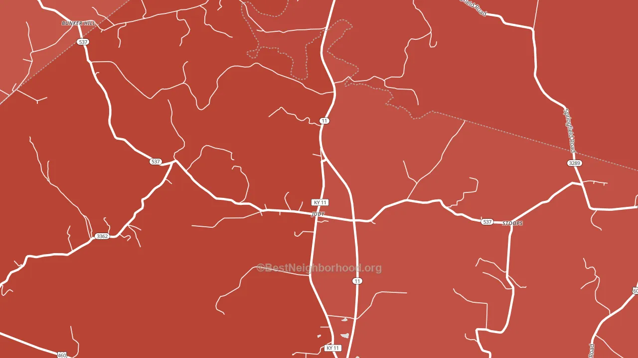 Judy, KY block-group political-lean map