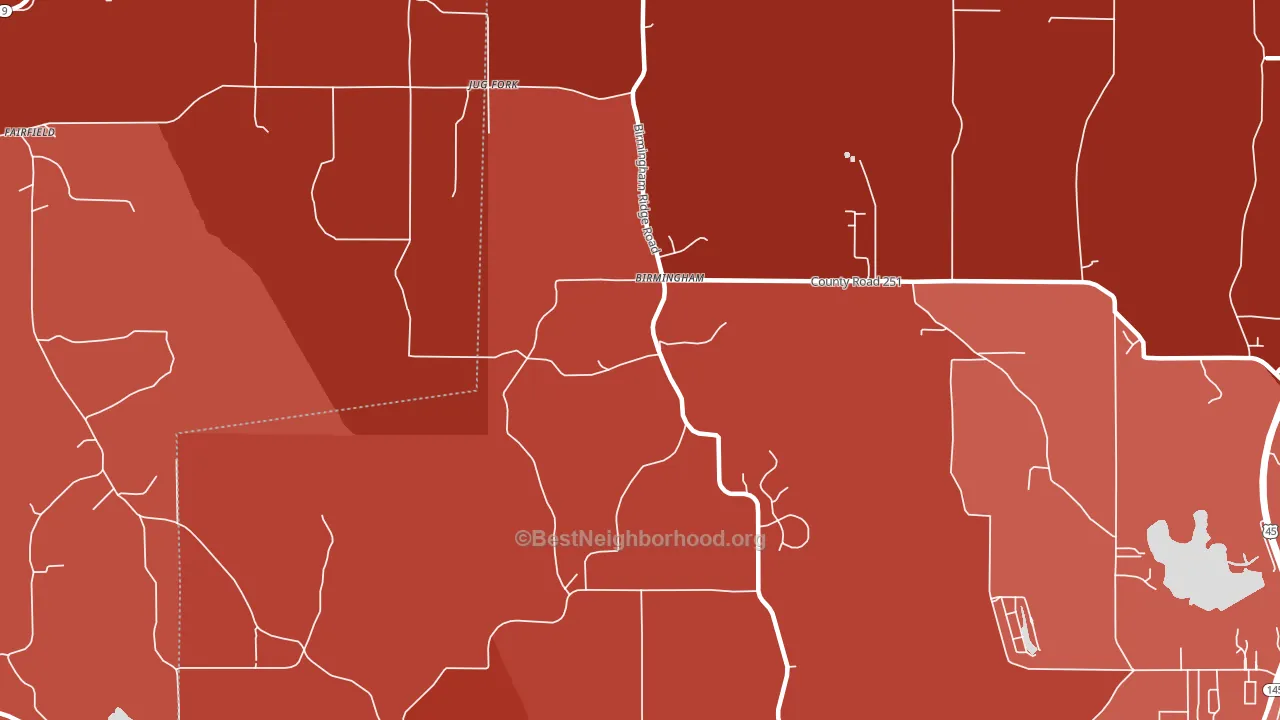Jug Fork, MS block-group political-lean map