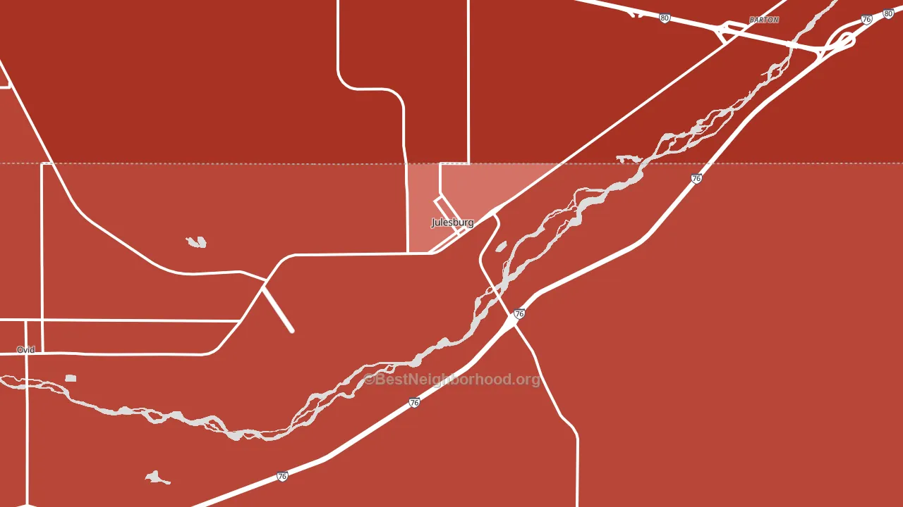 Julesburg, CO block-group political-lean map