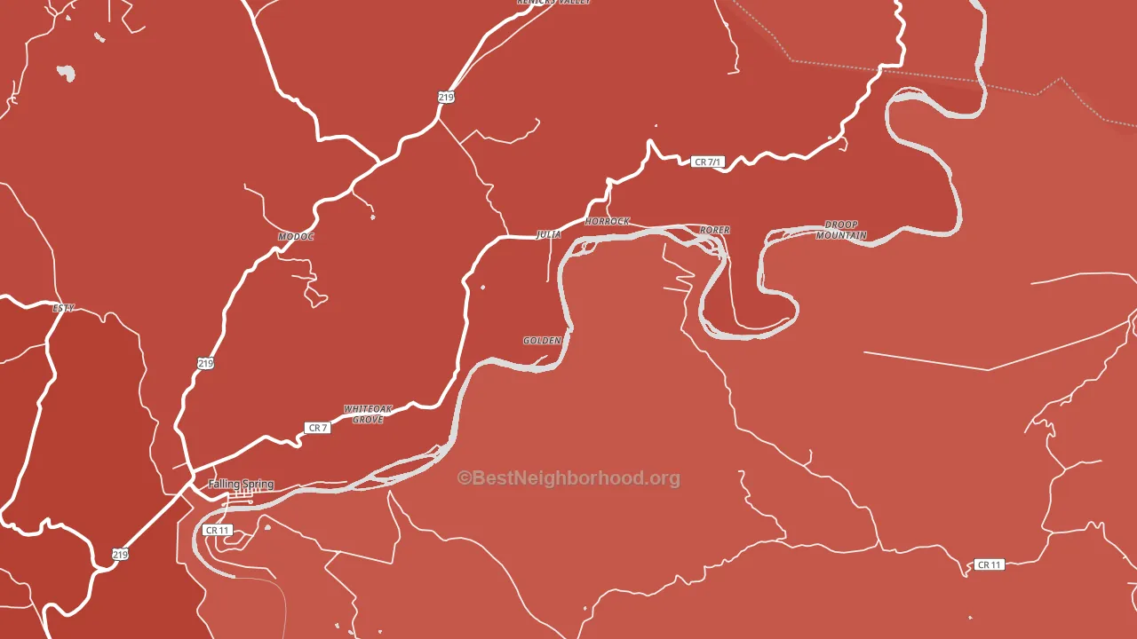 Julia, WV block-group political-lean map