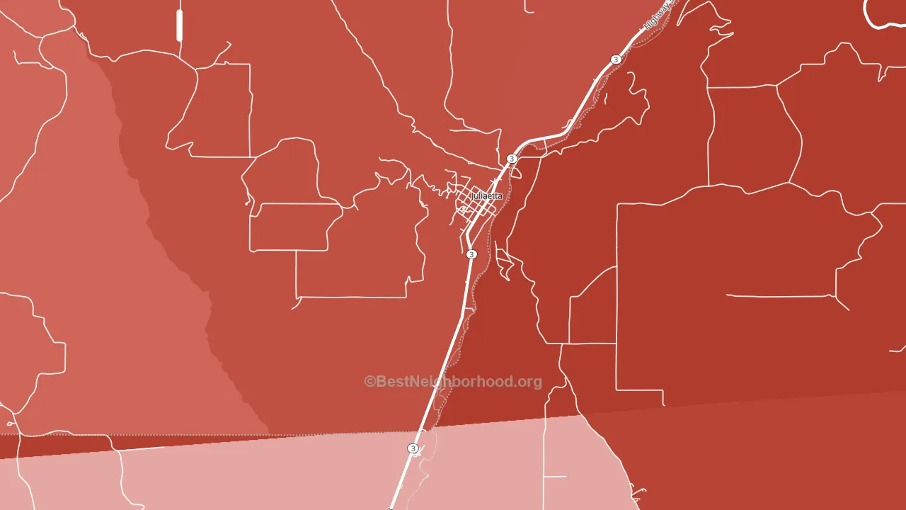 Juliaetta, ID block-group political-lean map