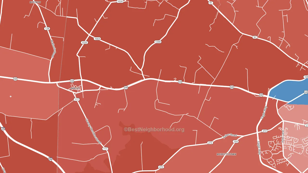 Julien, KY block-group political-lean map