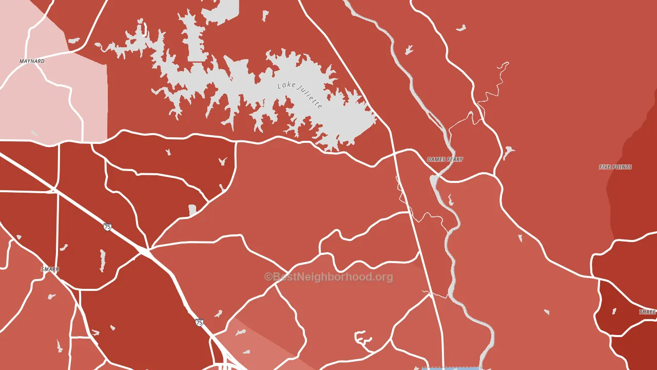 Juliette, GA block-group political-lean map