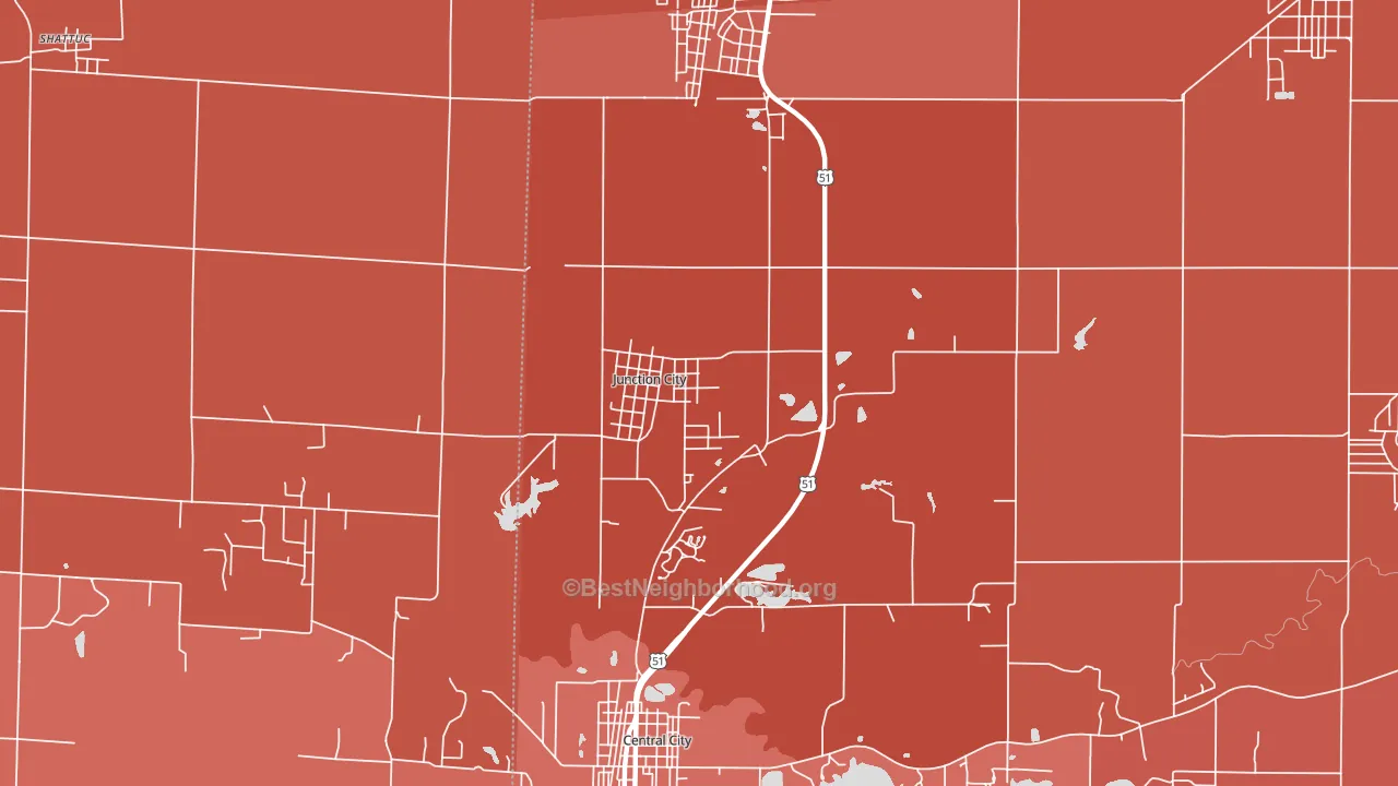 Junction City, IL block-group political-lean map